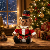 Grand ours en peluche de Noël mignon avec peluche super douce, décoration anti-stress pour enfants, taille 31-50 cm, cadeau unisexe