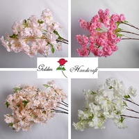 Bunga sutra bunga Sakura cabang pohon Sakura 110CM bunga Sakura putih merah muda bunga Sakura untuk hiasan Tengah pernikahan