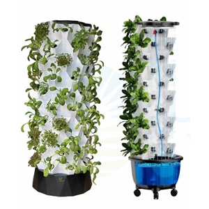 Dứ<span class=keywords><strong>a</strong></span> tháp với chậu hydroponics phát triển hệ thống trồng dọc 8/10 lớp 65L vườn trồng thủy canh Kit với bánh xe - Product Image 1