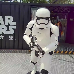 जीवन आकार के बड़े फाइबरग्लास सफेद सैनिक स्टार युद्ध तूफान ट्रूपर मूर्तिकला हाथ से चित्रित टीवी फिल्म चरित्र मॉडल जीवन - Product Image 4