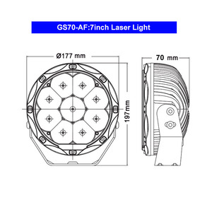 ไฟสปอตไลท์ LED ออฟโรดไฟเลเซอร์ทรงกลมขนาด7นิ้วไฟทำงานกันชน4x4 4WD ไฟขับรถ SUV - Product Image 4
