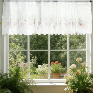 Tende Corte da Cucina Stile Country di Alta Qualità <span class=keywords><strong>con</strong></span> Stampa Floreale a <span class=keywords><strong>Rose</strong></span>, Mezza <span class=keywords><strong>Tenda</strong></span> <span class=keywords><strong>con</strong></span> Design Floreale - Product Image 3