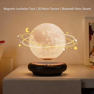HCNT Speaker Night Light Magnetic Levitating Moon <b>Lamp</b> 16 Colors Gradient Base 3 Colors Touch Control 360° Rotation - Product Image 1