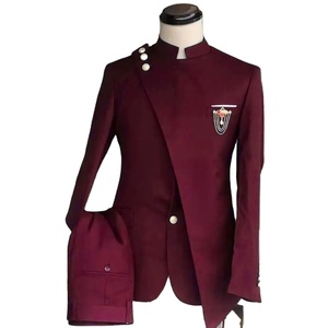 Costume de soirée pour homme à col montant, deux pièces, costume de banquet, costume de <span class=keywords><strong>cocktail</strong></span>, costume de <span class=keywords><strong>mariage</strong></span>, smoking, costume de bal, coupe ajustée, ensemble de costumes pour homme - Product Image 1