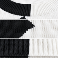 Pull en tricot à col rond pour femme, en mélange de laine, avec patchwork géométrique et blocs de couleur, personnalisable OEM, vente en gros
