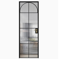 Porte de douche en gros pour l'Australie uniquement, avec cadre en aluminium et verre trempé, style rétro noir pour salle de bain et toilettes