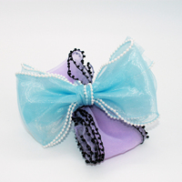 Ruban en organza blanc à bordure perlée, fleurs, emballage cadeau, ruban en mousseline, fil queue de poisson, ruban moiré bouclé pour cadeaux