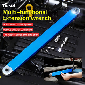 Llave de Trinquete Extensible Multifuncional Ajustable, Apta para Trabajos en Espacios Reducidos con Tamaños de 1/2, 1/4 y 3/8 Pulgadas - Product Image 1