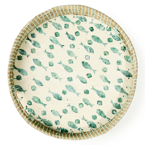 ถาดหญ้าทะเลทรงกลมฝังมุก - Product Image 1