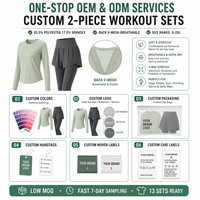 Ensemble de yoga 2 pièces pour femmes, chemise à manches longues avec dos en maille, leggings à jupe 2 en 1, tenue de sport athlétique, 13 couleurs, S-2XL