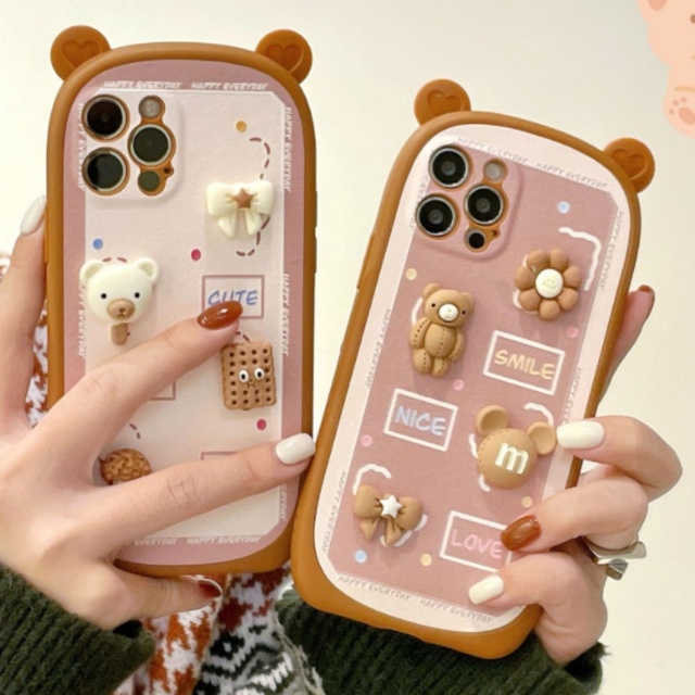 Hot Sell Korea Style Cute Bear Cake Waterproof Shockproof Mobile Phone Case for 11 12 13 Pro Max