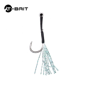 10 #-24 # Amarrado Linha Preta Gancho De Ferro com Single-anel Farpado Assist Pesca Jigging Gancho Slow Jigging Twin Assist Gancho - Product Image 3