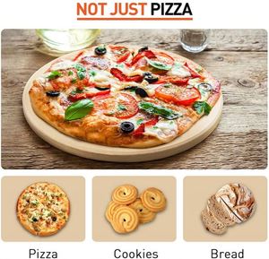 Accesorios para Hacer <span class=keywords><strong>Pizza</strong></span>, Herramientas para Estufa de Leña, Acero para Horno, Placa Refractaria de Piedra de 16x16 Pulgadas, Diseño de Media Luna de 15 Pulgadas, Tamaño <span class=keywords><strong>XXL</strong></span> - Product Image 2