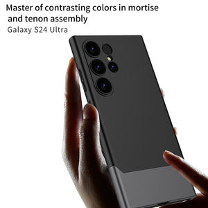 Pour Samsung S24 Ultra étui de téléphone portable PC 2-en-1 épissage couleur contraste maître mat Anti chute étui de téléphone portable - Product Image 5