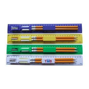 Biểu Tượng Tùy Chỉnh 30Cm Cai Trị Tẩy Văn Phòng Phẩm Thiết Lập Với Bút Chì Mài - Product Image 1