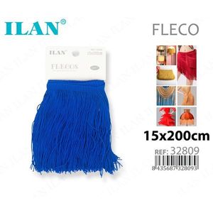 Ilan Flecosh Frange in Poliestere Blu Reale 15x200cm per Artigianato e Abbigliamento - Product Image 1