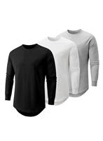 T-shirts tricotés unisexe surdimensionnés vierges personnalisables en gros – Tissu respirant écologique style Hip Hop à bord festonné