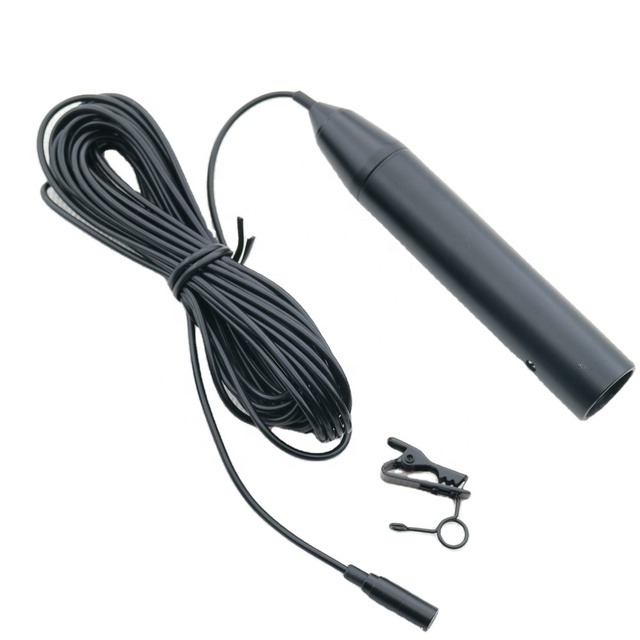 Professional 5m 15m ME2-XLR Wire Tie Clip Lavalier Microphone XLR 4Pin 48V Phantom Power Clip-On Microphones
