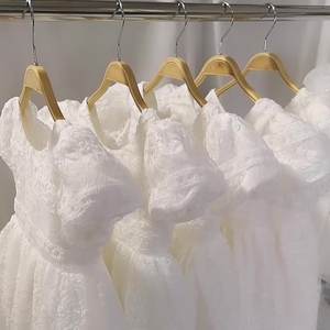 <span class=keywords><strong>Robe</strong></span> en dentelle espagnole blanche unie pour petites filles princesse à manches courtes pour l'été élégant <span class=keywords><strong>chic</strong></span> formel pour anniversaire mariage enfants - Product Image 2