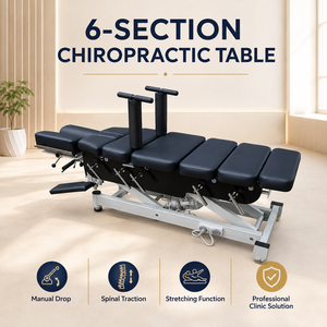 Mesa de Flexión Quiropráctica Manual Premium de 6 Secciones con Tracción Espinal para Clínicas de Osteopatía y Rehabilitación - Product Image 1