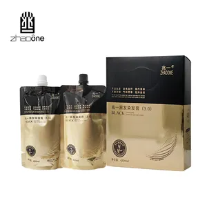 Fabricação 420ml * 2 Profissional de tingimento rápido 20mins Golden Box Água Limpa Antiaderente Scalp Black Hair Dye