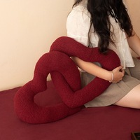 Herzförmiger Knoten Samt-Schaf Roter Teddy Valentinstag Kawaii Hochzeit Bett Sofa Dekoratives Kissen Superweicher Plüsch Unisex