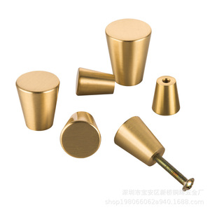 Tonghui Hardware Brass Cabinet <b>Knob</b> Cylindrical Minimalist Drawer Handle Gold Finish - Product Image 4