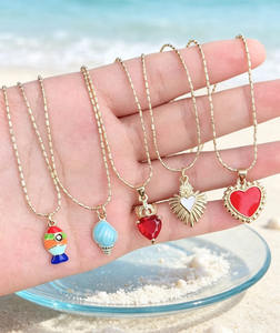 Collar con colgante de corazón de concha de pez, joyería de verano, amuleto de moda para mujer, joyería diaria. - Product Image 1