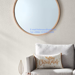 Bán Buôn Giá Rẻ Gỗ Sồi Nhìn Lớn Khung Gỗ Vòng Gương 80 Cm 90 Cm Kính Gương Tường Vòng Tròn Gương - Product Image 2