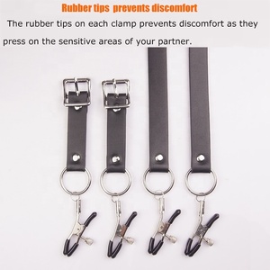 Clips de lèvres du sein Stimulation pince à mamelon en métal jambe ouverte <span class=keywords><strong>ceinture</strong></span> en cuir pince de clitoris de lèvres de <span class=keywords><strong>cuisse</strong></span> ouverte Sm Sex Toys pour femme - Product Image 5