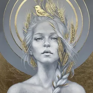 Dipinto a olio 100% dipinto a mano <span class=keywords><strong>da</strong></span> donna ritratto arti tela di cotone <span class=keywords><strong>immagini</strong></span> astratte ragazze pittura a olio Sexy con grigio e oro - Product Image 1