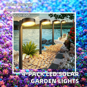 Nhà máy trực tiếp 4 gói không thấm nước LED năng lượng mặt trời đèn đường IP65 đánh giá cho ngoài trời Vườn cỏ Pathway đường lái xe lối đi chiếu sáng - Product Image 4