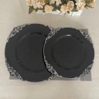 Assiettes de chargeur assiettes décoratives jetables en plastique pour mariages hôtels et fêtes vente en gros des usines d'artisanat du commerce extérieur