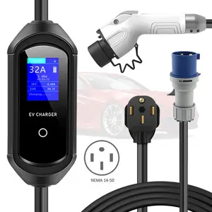 32A7KWモード1レベル1単相電気自動車充電器タイプ1タイプ2GBTEVSES充電器フリーバッグポータブルEV充電器