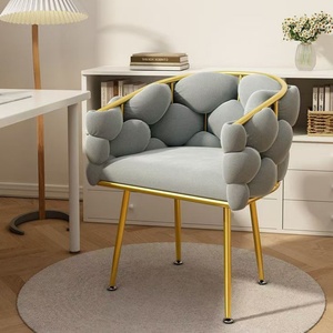 Juego de Sofás Metálicos Modernos de Lujo con Sillón de Salón para Salón de Uñas, Muebles Decorativos de Estilo Nórdico Dorado para Sillas de Sala de Estar - Product Image 4