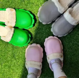 220927-3 36-45 Wanita EVA Tahan Air Non-slip Plush Kapas Sepatu dengan Bao-Head