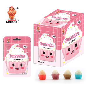 Venta al por mayor Halal Helado Cupcake Forma Pastel personalizado en forma de mezcla de frutas Gummy Jelly Candy Sour Sweet 3D Candy - Product Image 4