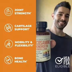 VitaHall Glucosamine Chondroïtine <span class=keywords><strong>Curcuma</strong></span> Curcumine Capsules Amélioration de la Densité Osseuse 90 Capsules Qualité Alimentaire - Product Image 3