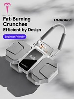 Rouleau abdominal intelligent à écran numérique avec support de coude réglable et base à 4 roues pour entraînement de base à domicile et usage quotidien