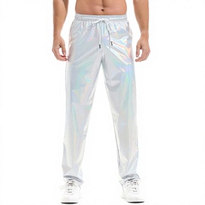 Pantalon de survêtement en toile pour homme, taille élastique avec cordon de serrage, léger, respirant et à séchage rapide, avec poches latérales, idéal pour le printemps - Product Image 1