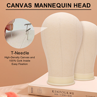 Tête de Mannequin en Toile pour Formation, Support de Perruque sur Trépied pour Salon, Coiffure, Présentation et Pratique
