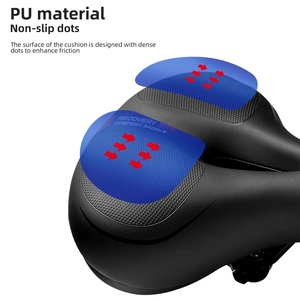 Selle de vélo de route ROCKBROS, surface imperméable en PU, mousse à mémoire de forme douce, antichoc, siège de vélo rond profilé, réfléchissant, selle de <span class=keywords><strong>VTT</strong></span> - Product Image 6