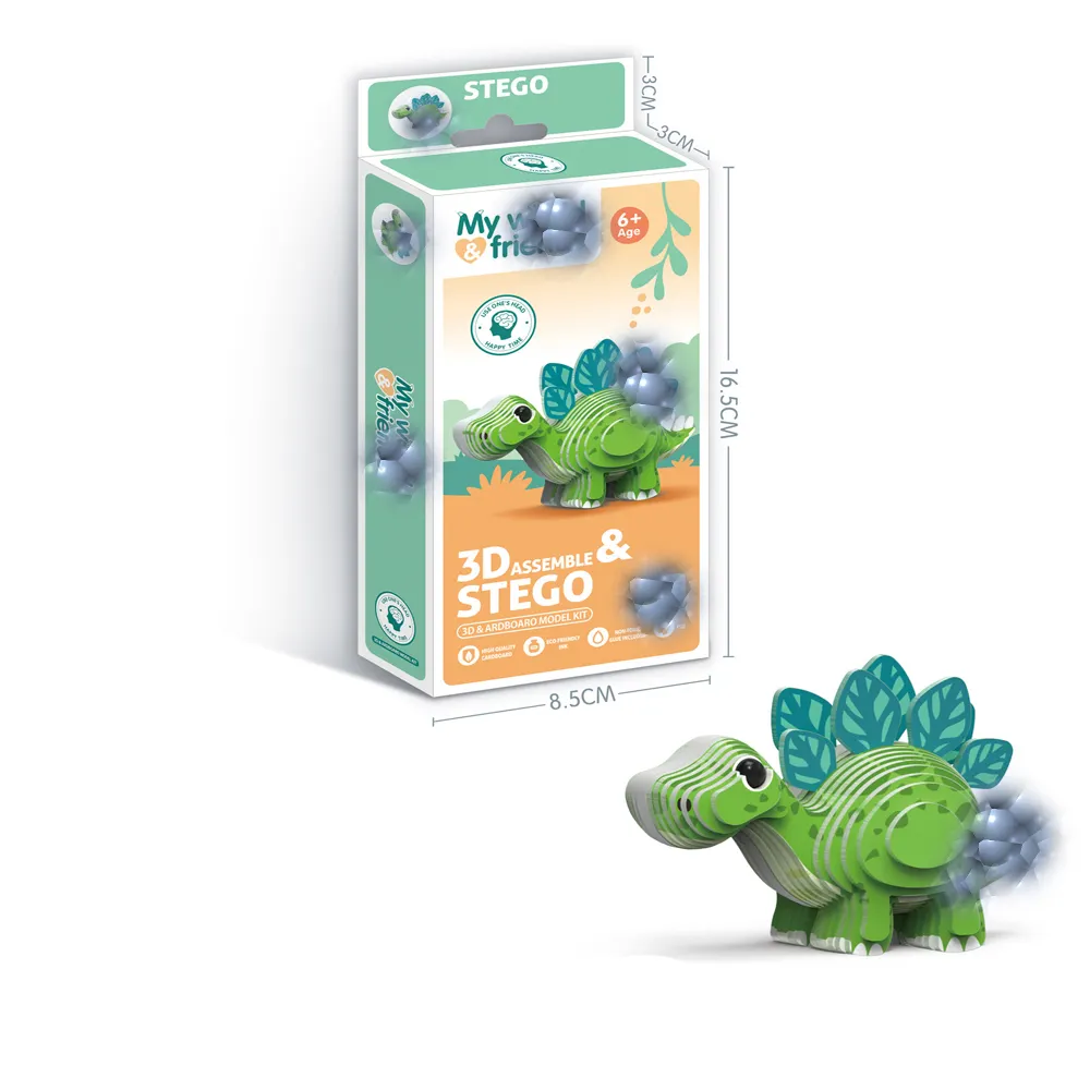 Teka-teki gambar hewan kertas unik untuk anak-anak mainan edukasi Puzzle 3d dinosaurus Dunia Jurassic untuk hadiah kerajinan anak-anak