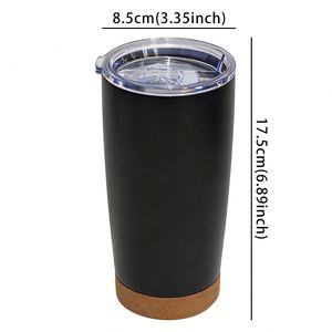 Vaso Térmico de Acero Inoxidable de 20oz con Base de Corcho, Aislamiento al Vacío, Recubrimiento en Polvo, Taza de Viaje con Fondo de Corcho - Product Image 6