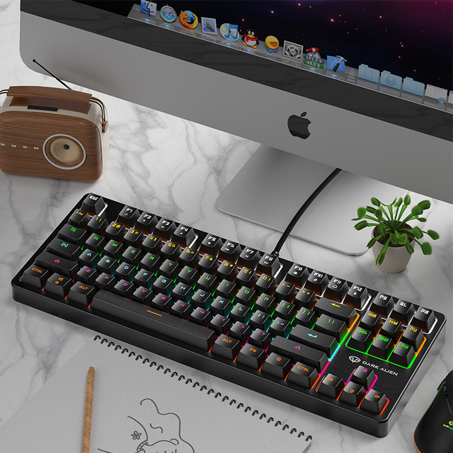 K870 Esports Mechanical Keyboard 87 Keys Hot-swapable RGB Glow Gaming Wired Keyboard