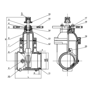 Válvula de Compuerta Genuina de 2-12 Pulgadas con Cuña Resiliente NRS - Válvula de Acero Fundido Dúctil con Extremo Ranurado - Product Image 2