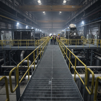 Grille en acier galvanisé sur mesure ASTM pour plateformes industrielles, marches d'escalier et système de drainage