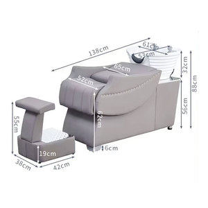 เตียงสระผมหุ้มเบาะหนัง พร้อมที่วางเท้าและอ่างล้าง - Product Image 4