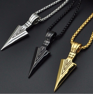 Collares de Cadena con Colgante de Flecha de Aleación Chapada en Oro de 18K, Estilo Punk y Moda Hip-Hop, para Hombres, Regalo de Aniversario o Fiesta - Product Image 1
