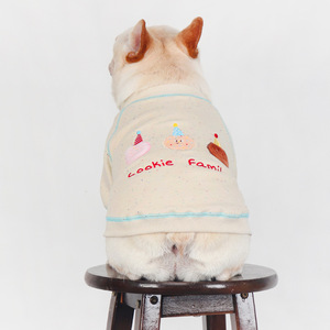 Venta al por mayor casual algodón raya lindo mascota perro estilo británico ropa invierno frío para Bulldog - Product Image 1